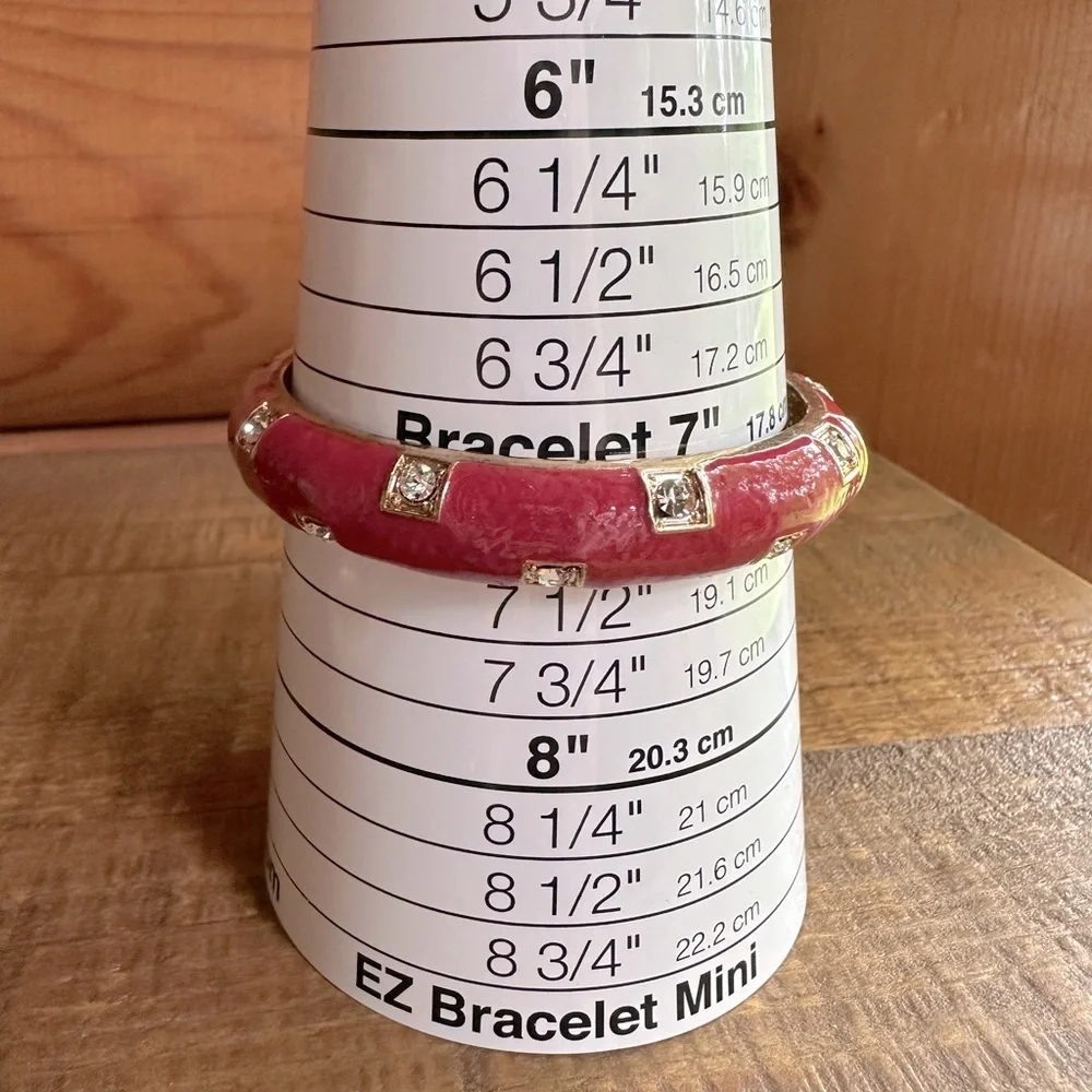 Set of 3 Red, White & Blue Enameled Bangles Hinged Patriotic Clamper Bracelet - Picture 11 of 15